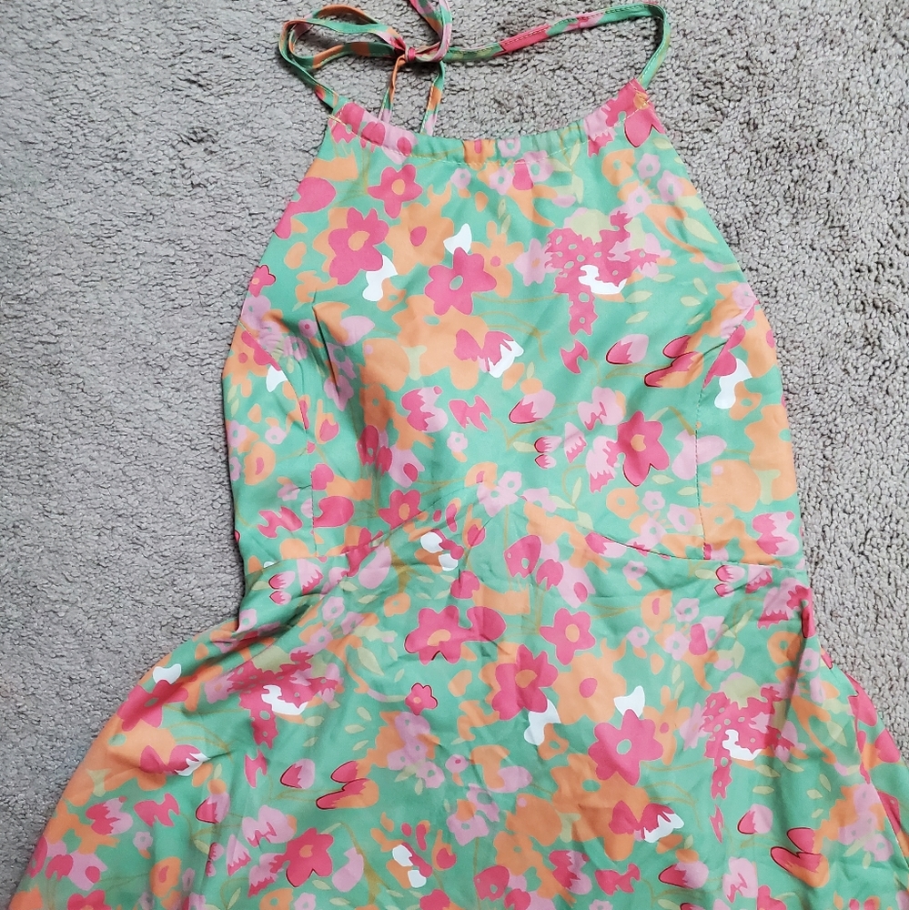 Love + Harmony A-Line Halter Dress with Tie Back and Elastic Waistband